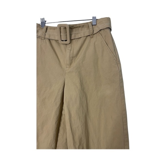 Who What Wear High Waist Wide Leg Belted Khaki Tan Cotton Pants - Size 2 - Picture 5 of 11